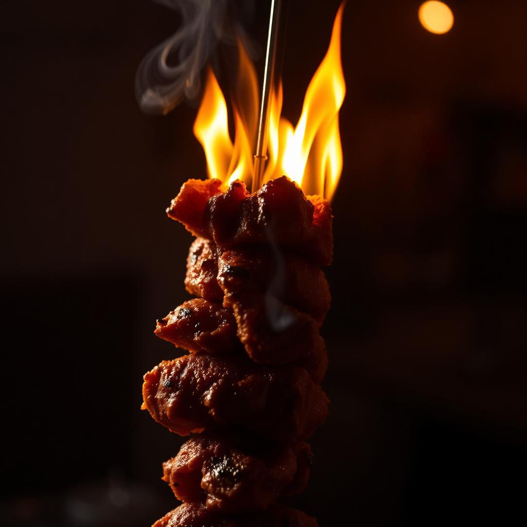 Doner kebab on the spit
