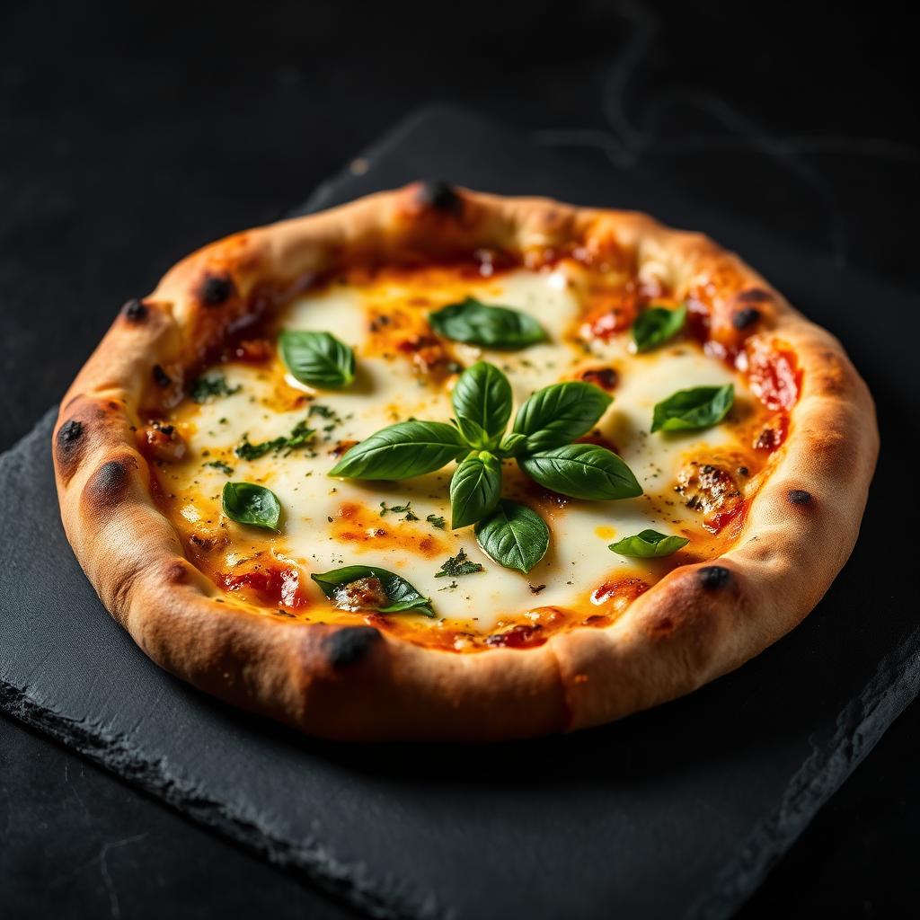 Stone-baked margherita pizza